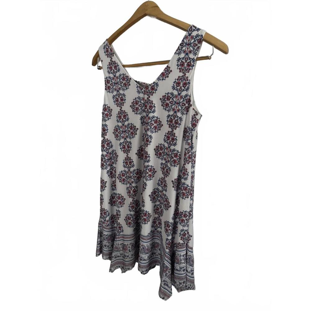 Three Pink Hearts Sleeveless Casual Dress with Floral Print